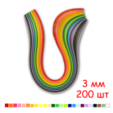 Набір смужок паперу для квілінгу, 25 кольорів, 3х295 мм, 80 г/м2, 200 шт. /QP-80-214-03/ 106214 - TM VAOSTUDIO