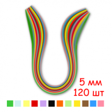 Набір смужок паперу для квілінгу, 12 кольорів, 5х295 мм, 80 г/м2, 120 шт. 140501 - TM VAOSTUDIO
