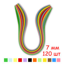 Набір смужок паперу для квілінгу, 12 кольорів, 7х295 мм, 80 г/м2, 120 шт. 140701 - TM VAOSTUDIO