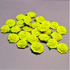 Трояндочки з паперу, діаметр 2 см. 25 шт. Жовтий (неон). // 112119 - TM VAOSTUDIO